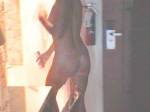 Walking to the shower Walking to the shower