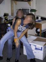 Giving her friend a lapdance :-)