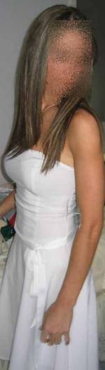 In a white dress