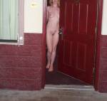 Peeking out to see if her black boyfriend is outside?