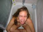 Take a pee right in the whore's mouth