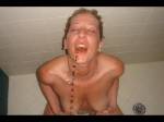 He gave her a necklace for her birthday and then covered it and her wi