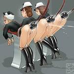 Cartoon slaves wildly trained by masters