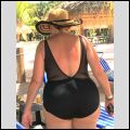 in my black swimsuit