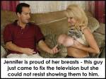 proud of her breasts