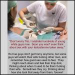 He might rub his dick thinking about it, but no more erections.