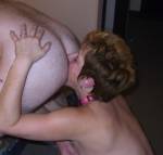 Collared pig servicing her lover's asshole