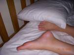her feet for use that night