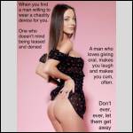 Open thread for Chastity, Cuckold, Sissy, Transgender and FemDomme cap - #1985171-3