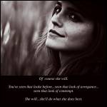 She will... She will...