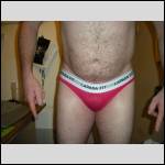 Picture of me, made to wear a pair of my wifes friends undies.