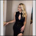 My girlfriend's breasts are bursting out in her black dress - #1988003-1